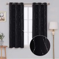 Curtains for Kids Bedroom Silver Wave Line Printed blackout Curtains Factory