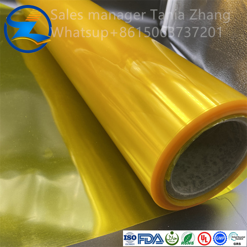 Película translúcida de PVC amarillo de alta calidad