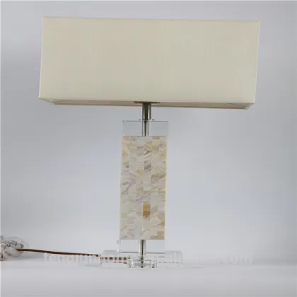 High Quality low price chinese seashell table lamps with crystal pedestal