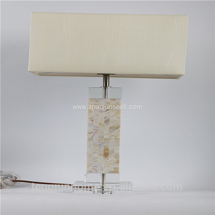 High Quality low price chinese seashell table lamps with crystal pedestal