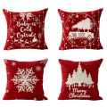 Poszewka na poduszkę Nordic Linen Elk Snowflake Christmas Series