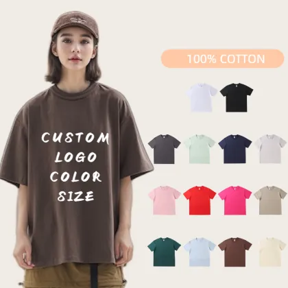 Wholesale Cotton Blank Custom T-Shirts for Men - Plus Size Drop Shoulder T-Shirts