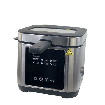 2.5L Mini Electric Deep Fryer with Stainless Steel Housing and Brush: Ideal for Indoor Kitchen Use