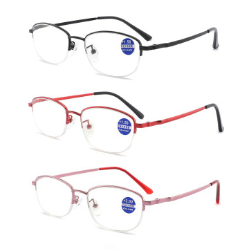 Factory Direct Half Frame Anti-Blue Light Reading Glasses for Men: Automatic Zoom for Near and Far Vision