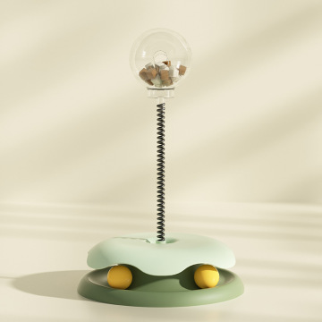 Eco-Friendly Cat Turntable Toy with Spring and Leaky Ball