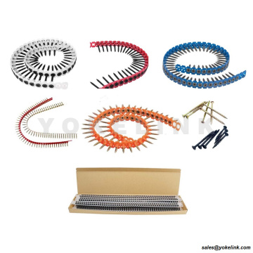 OEM ODM #6 × 1-1/4 Grey Black Fosphating Plastik Rantaian Drywall ke Skru Kayu Disusun Drywall Screws