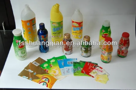 SQ plastic shrink wrap bottle labels with different specifications