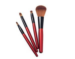 High-Quality Makeup Cosmetic Brush Set with Red Wood Handle