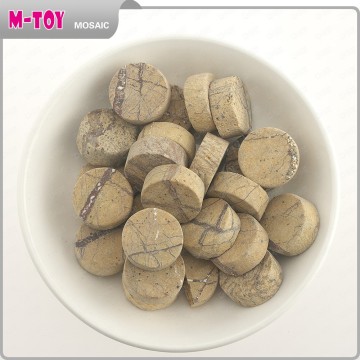 MAB36 DIY Diameter=20mm Deep Brown Stone Marble Mosaic Tiles