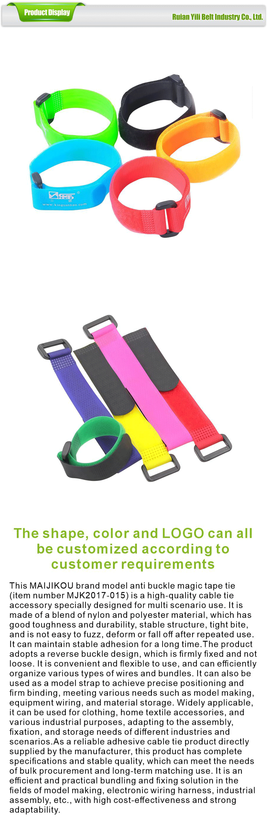 durable reverse buckle cable tie