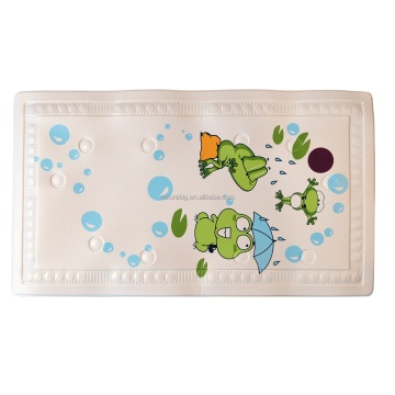 Heat Sensor PVC Bathroom Non-Slip Mat with Suction Cup