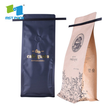 Gravure printing custom materials coffee bag with Tin-tie