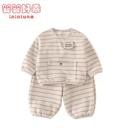 Baby Striped Bear Pocket Loungewear Set