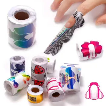 100Pcs Self-Adhesive Aluminum Nail Forms for Acrylic Extensions