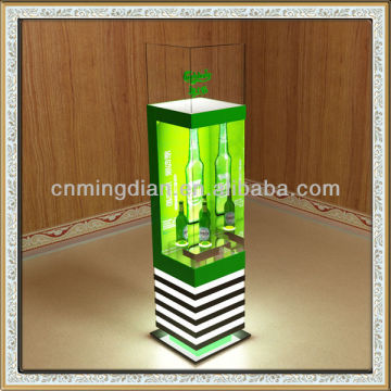 led acrylic liquor bottle pop display, custom made acrylic led wine bottle display stand