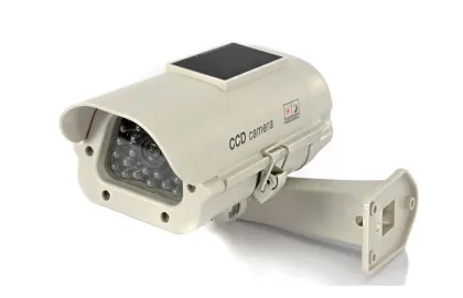 Cctv Camera Accessories , Realistic Solar Powered Dummy Camera For Security