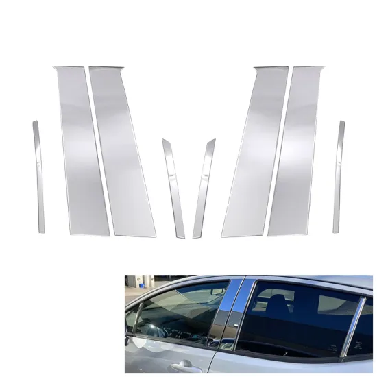 8 Pieces Car Exterior Side Window Pillar Trims for Aqua MXP 2021