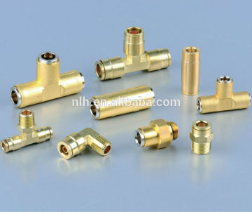 Nickel plated brass push connect air brake fitting (DOT type), brass pneumatic Fitting, metal push-In Fitting