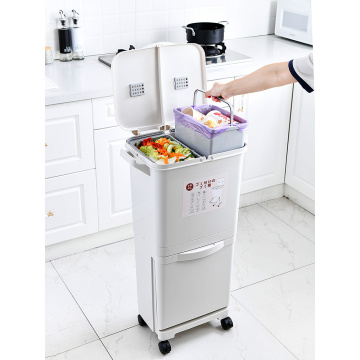 Kitchen Compost Bin Recycle Composter Trash Can Recycle Waste Sorting Storage Bin Cubo De Basura Reciclar Waste Bin BA60LJ