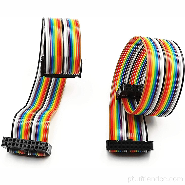 Cabo de fita plana do arco -íris cabo de fio elétrico
