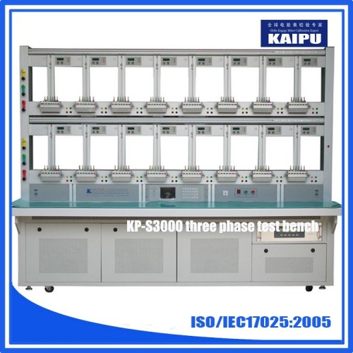 Three phase energy meter test bench