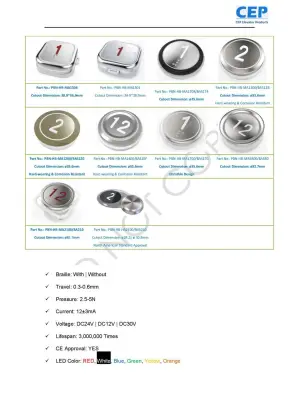 Elevator Push Buttons / COP Buttons / LOP Buttons