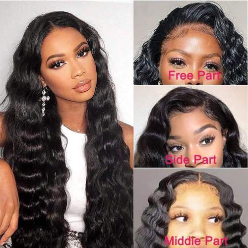 6x6 Closure Wig 13x4 Lace Front Wigs Loose Deep Pre Plucked Frontal Wigs Natural Hairline For Black Women 180% Density Brazilian Natural Color Supplier