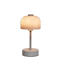 Rechargeable LED touch table lamp striped glass shade