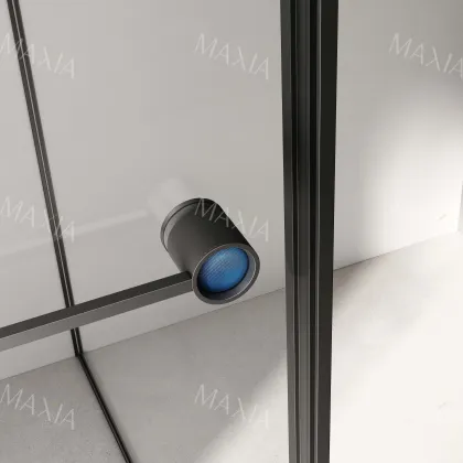 T-shaped shower room with toilet and shower