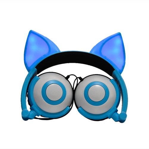 Anime Fox Ear Headphone Earphone dengan LED