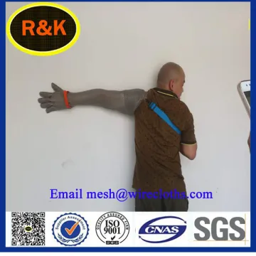 Five Fingers Shoulder Length Ring Mesh Glove