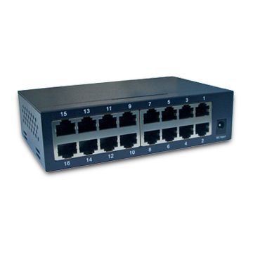 16-port Network Switch with Steel Case, Available in Desktop or Wall-mounting Design