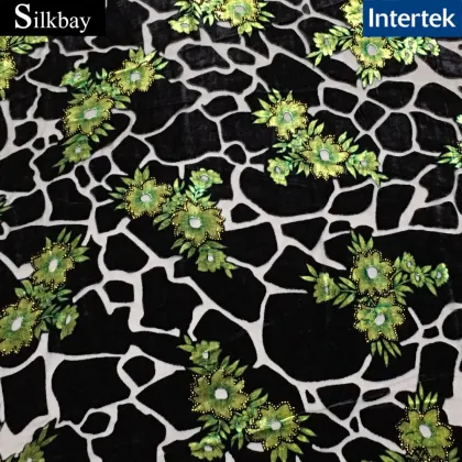 Custom Printed Burnout Silk Velvet Fabric