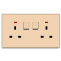 Wall double square socket with DP switch