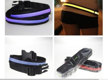 Factory wholesale custom led running waist belt for out sport