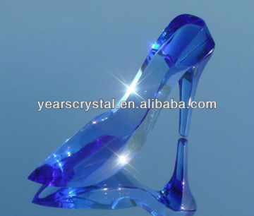 blue crystal glass shoes model for wedding gift (R-1436)