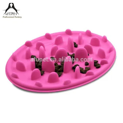 multi colored slow feed pet feeder