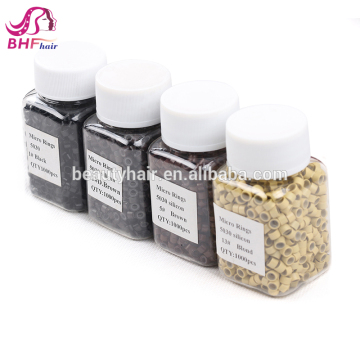 Screw Micro Rings 4.5*3.0*3.0MM 1000Pcs/Bottle #1 Black Micro Crimp Beads Micro Bead Hair Extensions Accessories