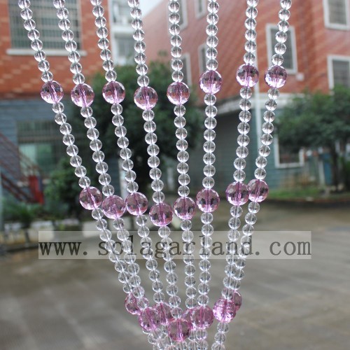 Rideaux de perles de cristal rose clair pour écrans de porte, rideaux de perles de cristal de haute qualité