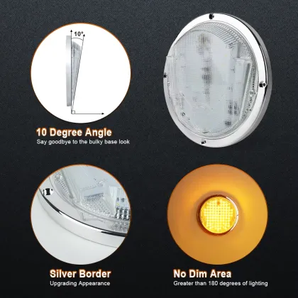 OVOVS 8.5 Inch Round RV Exterior Porch Light