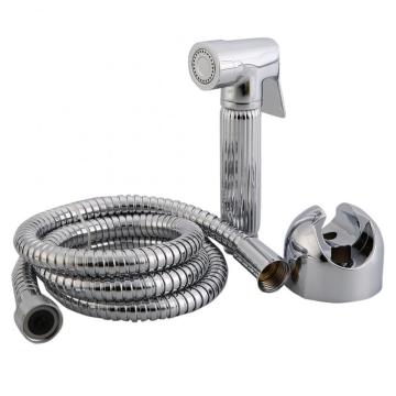 Brushed nickel wall mounted bidet spray shattaf set