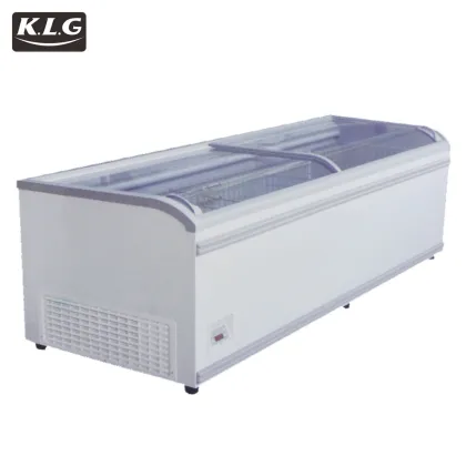 Commercial Island Display Cabinet Freezer for Fresh Dumplings, Meat, and Milk