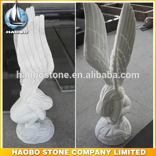 white angle statue granite artificial stone sculpture with special design