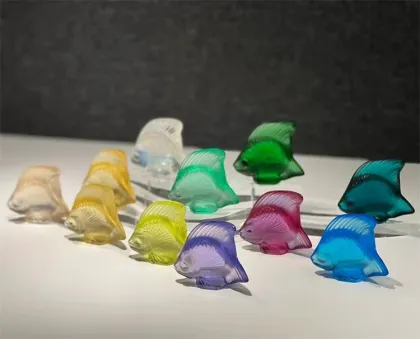 French Luxury Art Deco Baccarat Crystal Angelfish Minuta Fish Ornament with Custom Logo - Decorative Gift in Color Gift Box