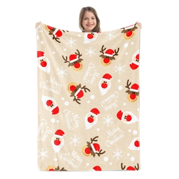 Logo tersuai Soft Lembut Anti-Pilling Christmas Fleece Selimut untuk Musim Sejuk
