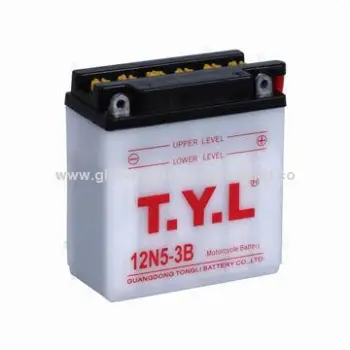 Conventional battery with 12V/5Ah, acid bottle attached