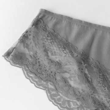 Briefs patchworks de dentelle de dames grises