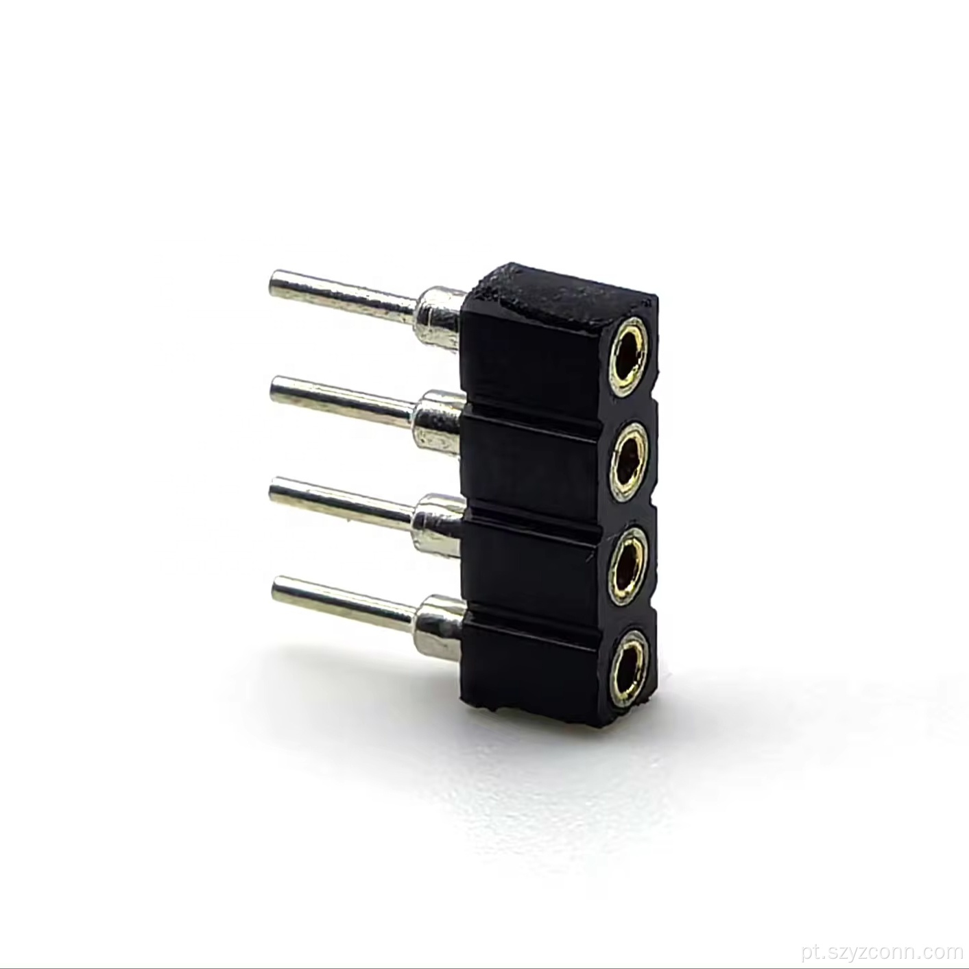 Conector fêmea usinado com passo de 2,54 mm 4P