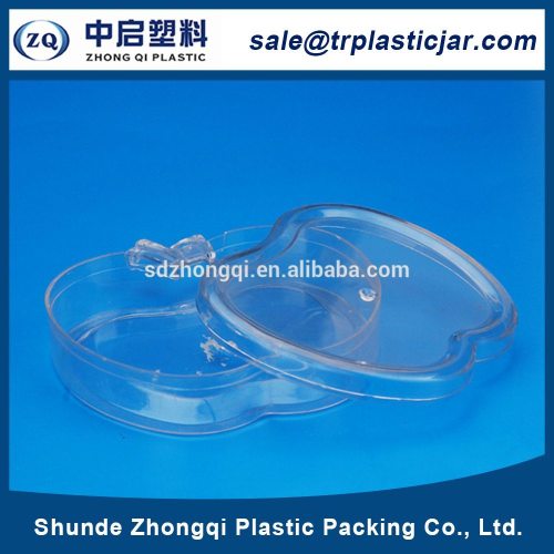 Ex-factory price 80ml apple shape PS plastic box,80ml apple shape wholesale food packaging containers