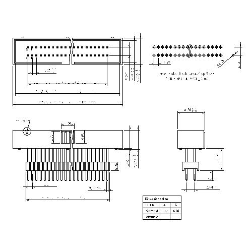 1.27x2.54mm Box Header 180°H=5.9 Add Housing